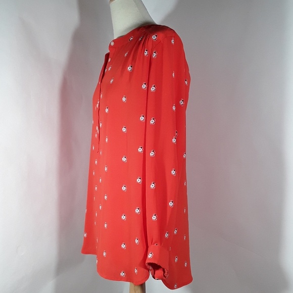 LOFT orange blouse with cute little circle designs - Picture 3 of 6